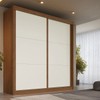 Guarda-Roupa Casal Mali 2 Portas 3 Gavetas 100% Mdf Castanho/Off White - Europa Móveis