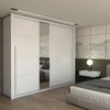 Guarda-Roupa Casal Coliseu 2 Portas 4 Gavetas com Espelho Branco - Panorama Móveis