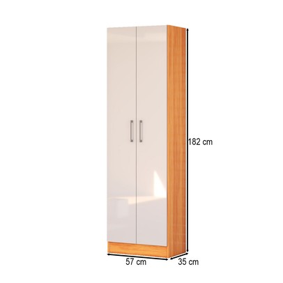 Armário Multiuso Vince 2 Portas Cinamomo/Off White - Panorama Móveis