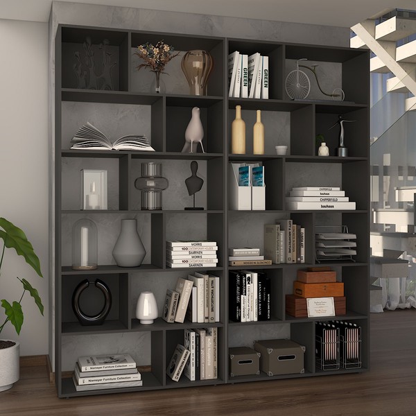 Estante para Livros Podcast 10 Prateleiras Preto - Panorama Móveis