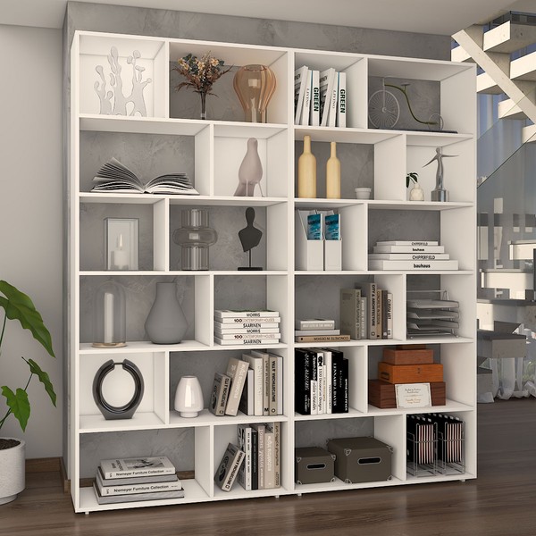 Estante para Livros Podcast 10 Prateleiras Branco - Panorama Móveis
