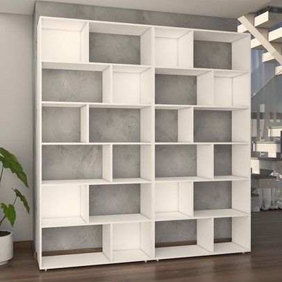 Estante para Livros Podcast 10 Prateleiras Branco - Panorama Móveis