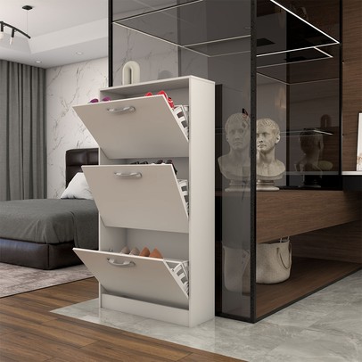 Sapateira Romanus 18 Pares de Sapato Branco - Panorama Móveis