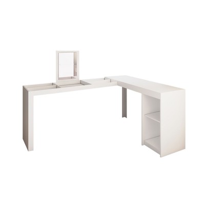 Penteadeira Escrivaninha Charlotte com Espelho Branco - Panorama Móveis