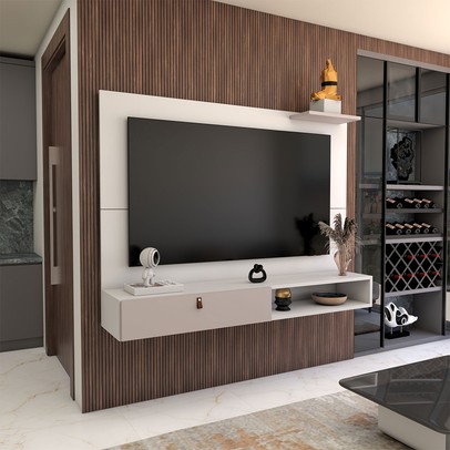 Painel para TV Até 50 Polegadas Carter 1 Porta Branco - Panorama Móveis