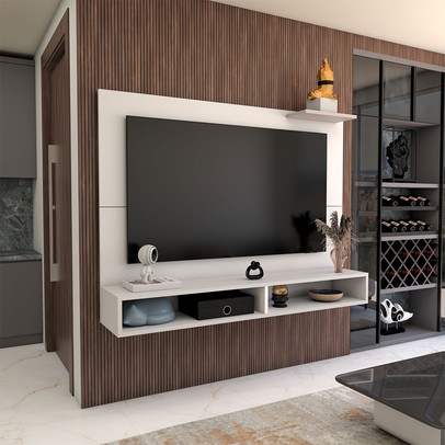 Painel para TV Até 50 Polegadas Carter 1 Porta Branco - Panorama Móveis