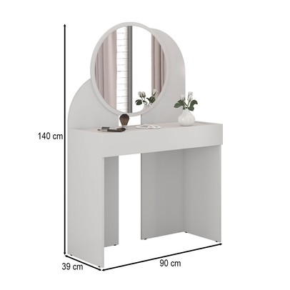 Penteadeira Camarim Wish 1 Gaveta com Espelho Branco - Móveis Bechara