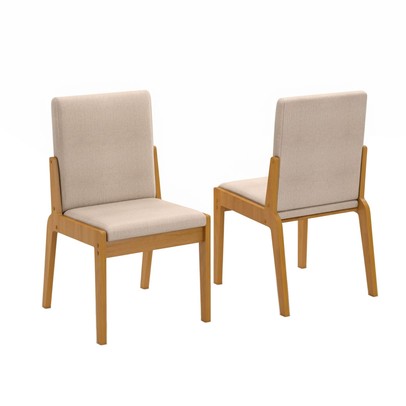 Cadeiras Kit 2 Cadeiras Sinfonia Naturalle/Linho Creme - Móveis Bechara