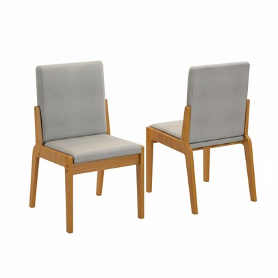 Cadeiras Kit 2 Cadeiras Sinfonia Naturalle/Linho Cinza - Móveis Bechara