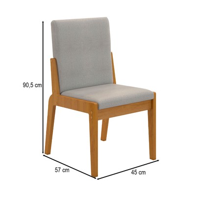 Cadeiras Kit 2 Cadeiras Sinfonia Naturalle/Linho Cinza - Móveis Bechara