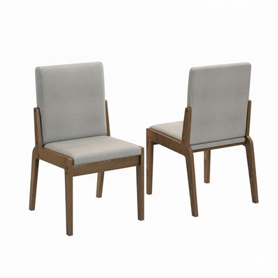 Cadeiras Kit 2 Cadeiras Sinfonia Carvalho/Linho Cinza - Móveis Bechara