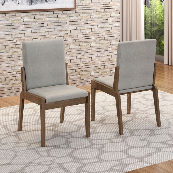 Cadeiras Kit 2 Cadeiras Sinfonia Carvalho/Linho Cinza - Móveis Bechara