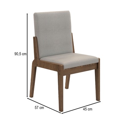 Cadeiras Kit 2 Cadeiras Sinfonia Carvalho/Linho Cinza - Móveis Bechara