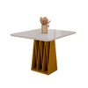 Mesa de Madeira Orquestra 90 Cm com Vidro Naturalle/Off White - Móveis Bechara