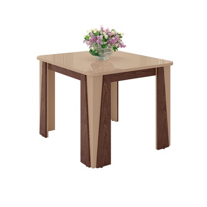 Mesa de Madeira Opera 90 Cm com Vidro Carvalho/Fendi - Móveis Bechara