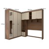 Guarda-Roupa Casal Modulado Fortaleza 7 Portas 4 Gavetas com Espelho Jatoba/Areia - Panorama Móveis
