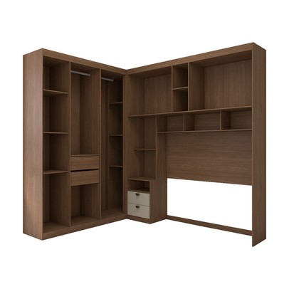 Guarda-Roupa Casal Modulado Fortaleza 7 Portas 4 Gavetas Jatoba/Areia - Panorama Móveis