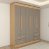 Guarda-Roupa Casal Modulado Madrid 10 Portas 4 Gavetas Jequitibá/Granizo - Panorama Móveis