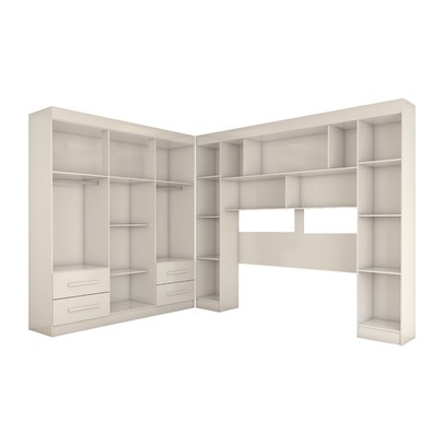 Guarda-Roupa Casal Modulado Madrid 10 Portas 4 Gavetas Branco - Panorama Móveis
