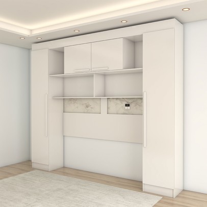 Guarda-Roupa Casal Modulado Madrid 10 Portas 4 Gavetas Branco - Panorama Móveis