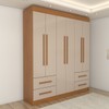 Guarda-Roupa Casal Modulado Madrid 10 Portas 4 Gavetas Cinamomo/Off White - Panorama Móveis