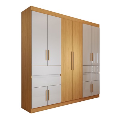 Guarda-Roupa Casal Triano 10 Portas 4 Gavetas Cinamon/Off-White - Panorama Móveis