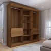 Guarda-Roupa Casal Triano 10 Portas 4 Gavetas Amêndola Touch - Panorama Móveis
