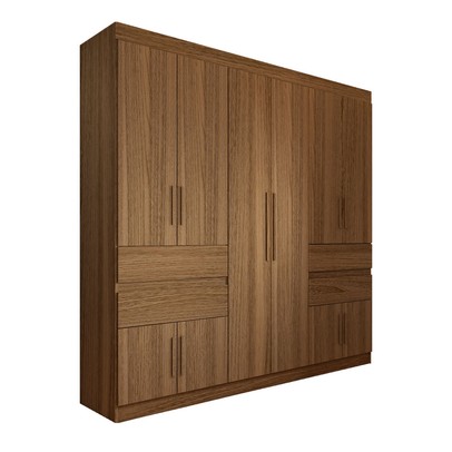 Guarda-Roupa Casal Triano 10 Portas 4 Gavetas Amêndola Touch - Panorama Móveis