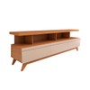 Rack para TV Até 72 Polegadas Home 3 Gavetas Nature/Off White - Panorama Móveis