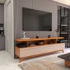 Rack para TV Até 72 Polegadas Home 3 Gavetas Nature/Off White - Panorama Móveis