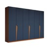 Guarda-Roupa Casal Luxe 2,42 Metros 6 Portas 4 Gavetas Freijó/Azul - Panorama Móveis