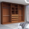 Guarda-Roupa Casal Luxe 2,42 Metros 6 Portas 4 Gavetas Freijó/Creme - Panorama Móveis