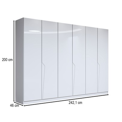 Guarda-Roupa Casal Luxe 2,42 Metros 6 Portas 4 Gavetas Branco - Panorama Móveis