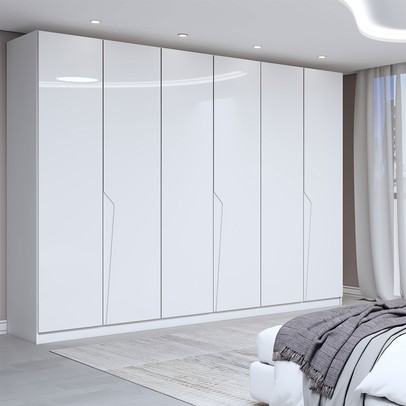 Guarda-Roupa Casal Luxe 2,42 Metros 6 Portas 4 Gavetas Branco - Panorama Móveis
