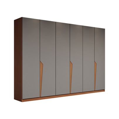 Guarda-Roupa Casal Luxe 2,42 Metros 6 Portas 4 Gavetas Freijó/Cinza - Panorama Móveis