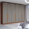 Guarda-Roupa Casal Luxe 2,42 Metros 6 Portas 4 Gavetas Freijó/Cinza - Panorama Móveis