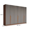 Guarda-Roupa Casal Luxe 2,42 Metros 6 Portas 4 Gavetas Freijó/Cinza - Panorama Móveis
