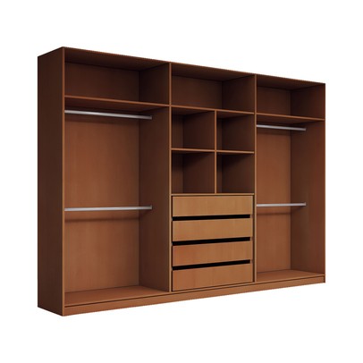 Guarda-Roupa Casal Luxe 2,42 Metros 6 Portas 4 Gavetas Freijó/Cinza - Panorama Móveis