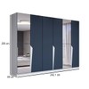 Guarda-Roupa Casal Luxe 2,42 Metros 6 Portas 4 Gavetas com Espelho Branco/Azul - Panorama Móveis