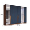 Guarda-Roupa Casal Luxe 2,42 Metros 6 Portas 4 Gavetas com Espelho Freijó/Azul - Panorama Móveis