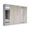 Guarda-Roupa Casal Luxe 2,42 Metros 6 Portas 4 Gavetas com Espelho Branco/Creme - Panorama Móveis