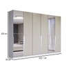 Guarda-Roupa Casal Luxe 2,42 Metros 6 Portas 4 Gavetas com Espelho Branco/Creme - Panorama Móveis