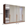 Guarda-Roupa Casal Luxe 2,42 Metros 6 Portas 4 Gavetas com Espelho Freijó/Creme - Panorama Móveis