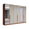 Guarda-Roupa Casal Luxe 2,42 Metros 6 Portas 4 Gavetas com Espelho Freijó/Creme - Panorama Móveis