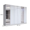 Guarda-Roupa Casal Luxe 2,42 Metros 6 Portas 4 Gavetas com Espelho Branco - Panorama Móveis