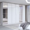 Guarda-Roupa Casal Luxe 2,42 Metros 6 Portas 4 Gavetas com Espelho Branco - Panorama Móveis