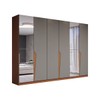 Guarda-Roupa Casal Luxe 2,42 Metros 6 Portas 4 Gavetas com Espelho Freijó/Cinza - Panorama Móveis