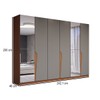 Guarda-Roupa Casal Luxe 2,42 Metros 6 Portas 4 Gavetas com Espelho Freijó/Cinza - Panorama Móveis