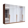 Guarda-Roupa Casal Luxe 2,42 Metros 6 Portas 4 Gavetas com Espelho Freijó/Branco - Panorama Móveis