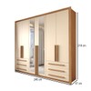 Guarda-Roupa Casal Severo Plus 6 Portas 6 Gavetas com Espelho Cinamomo/Off White - Panorama Móveis